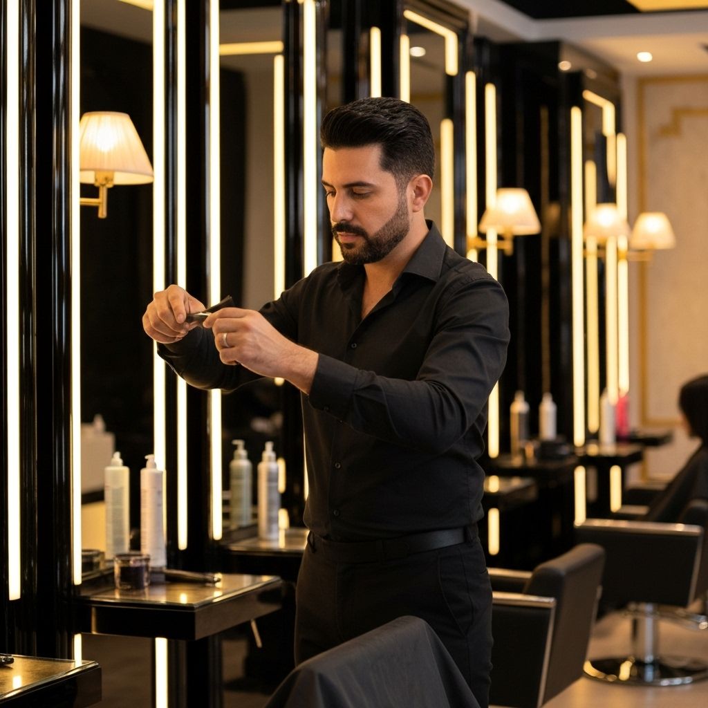 Miguel Ángel trabajando en el salón